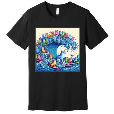 Blue Cats Wave For Kamala Premium T-Shirt