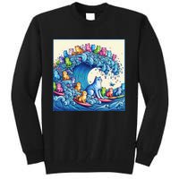 Blue Cats Wave For Kamala Tall Sweatshirt