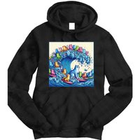 Blue Cats Wave For Kamala Tie Dye Hoodie