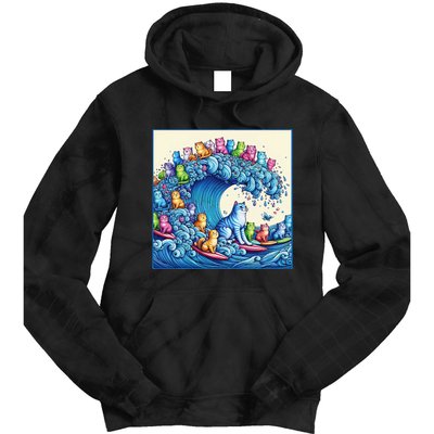 Blue Cats Wave For Kamala Tie Dye Hoodie