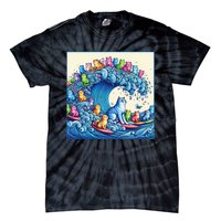 Blue Cats Wave For Kamala Tie-Dye T-Shirt