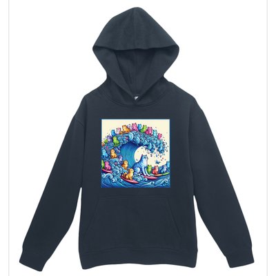 Blue Cats Wave For Kamala Urban Pullover Hoodie