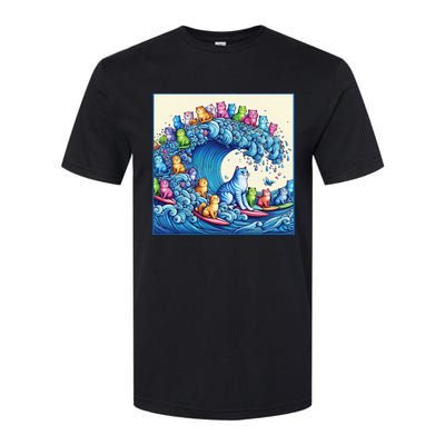 Blue Cats Wave For Kamala Softstyle CVC T-Shirt