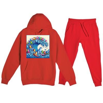 Blue Cats Wave For Kamala Premium Hooded Sweatsuit Set