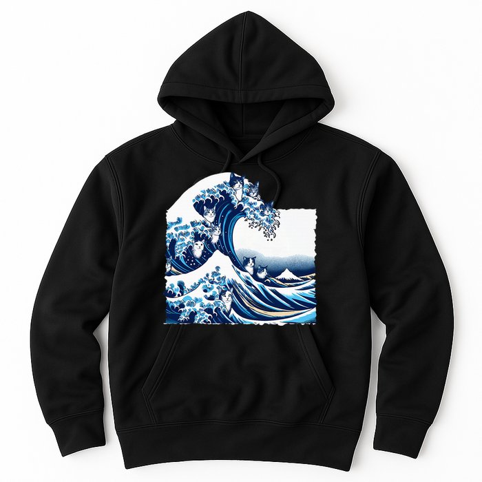 Blue Cats Wave For Kamala Funny Cat Owners Kamala Harris Hoodie