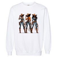 Black Cowgirl Western Rodeo Melanin Black History Texas Garment-Dyed Sweatshirt