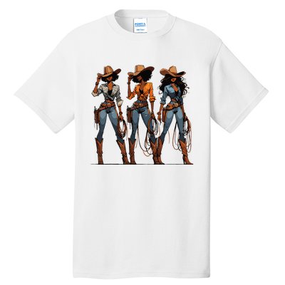 Black Cowgirl Western Rodeo Melanin Black History Texas Tall T-Shirt