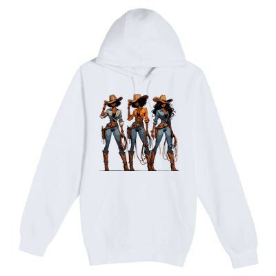 Black Cowgirl Western Rodeo Melanin Black History Texas Premium Pullover Hoodie