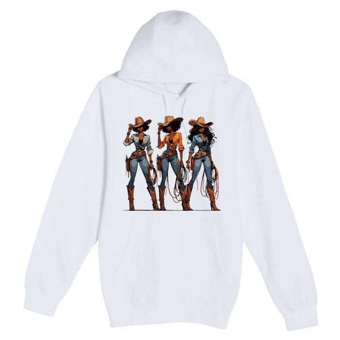 Black Cowgirl Western Rodeo Melanin Black History Texas Premium Pullover Hoodie