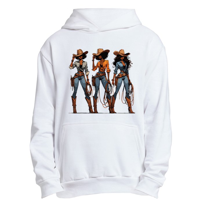 Black Cowgirl Western Rodeo Melanin Black History Texas Urban Pullover Hoodie