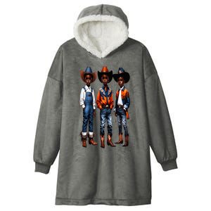 Black Cowboy Western Rodeo Melanin Black History Texas Hooded Wearable Blanket