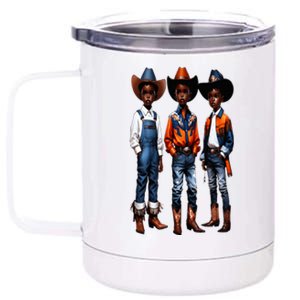 Black Cowboy Western Rodeo Melanin Black History Texas 12 oz Stainless Steel Tumbler Cup