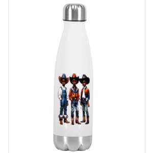 Black Cowboy Western Rodeo Melanin Black History Texas Stainless Steel Insulated Water Bottle