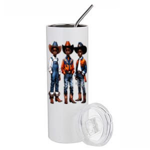 Black Cowboy Western Rodeo Melanin Black History Texas Stainless Steel Tumbler