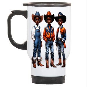 Black Cowboy Western Rodeo Melanin Black History Texas Stainless Steel Travel Mug