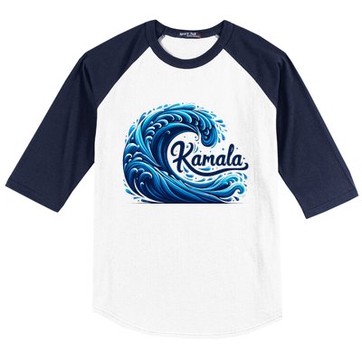 Blue Cats Wave For Kamala Baseball Sleeve Shirt