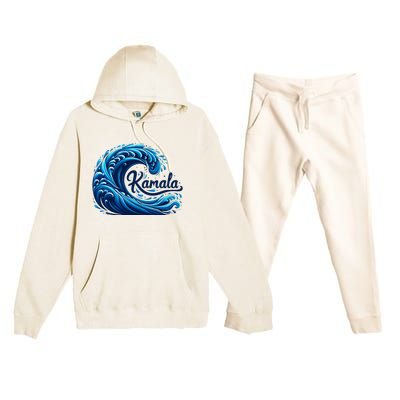 Blue Cats Wave For Kamala Premium Hooded Sweatsuit Set