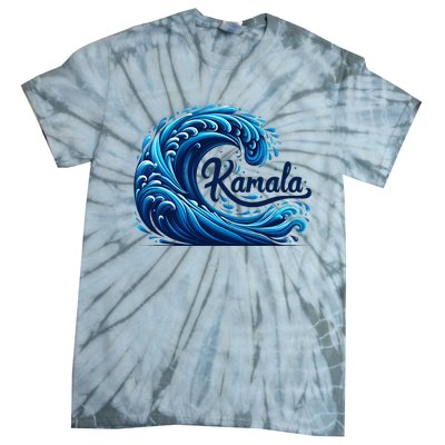 Blue Cats Wave For Kamala Tie-Dye T-Shirt