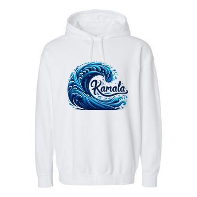 Blue Cats Wave For Kamala Garment-Dyed Fleece Hoodie