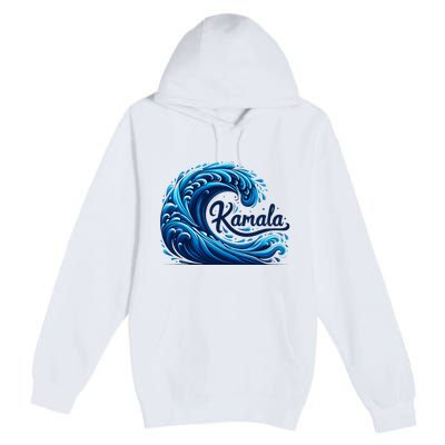 Blue Cats Wave For Kamala Premium Pullover Hoodie