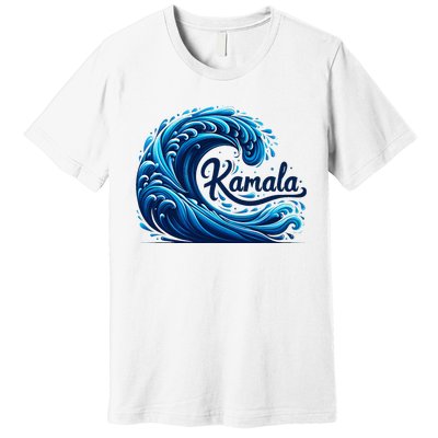 Blue Cats Wave For Kamala Premium T-Shirt