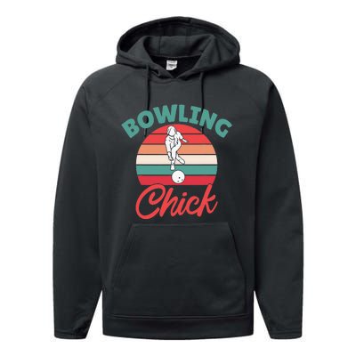 Bowling Chick Women Team Bowler Performance Fleece Hoodie