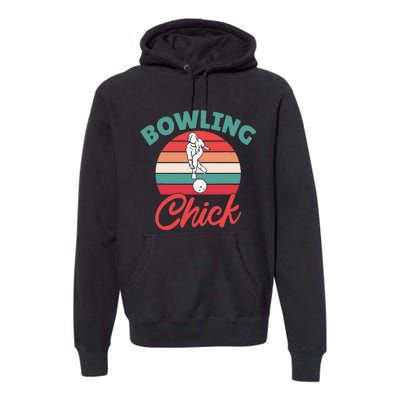 Bowling Chick Women Team Bowler Premium Hoodie