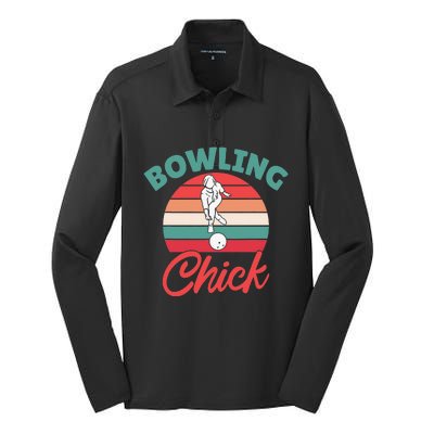 Bowling Chick Women Team Bowler Silk Touch Performance Long Sleeve Polo