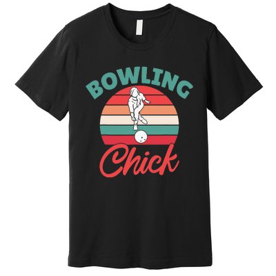 Bowling Chick Women Team Bowler Premium T-Shirt