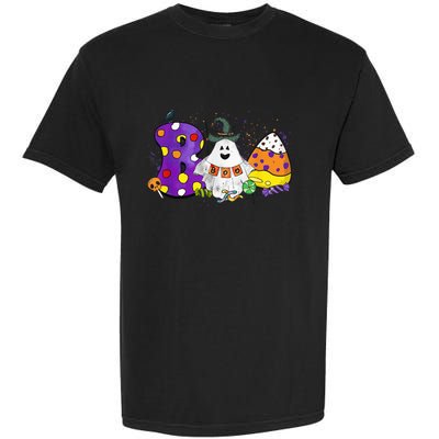 Boo Creepy Witch Ghost Funny Halloween Costume Spooky Garment-Dyed Heavyweight T-Shirt