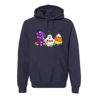 Boo Creepy Witch Ghost Funny Halloween Costume Spooky Premium Hoodie