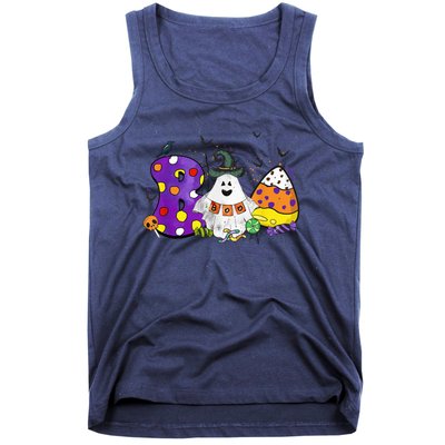 Boo Creepy Witch Ghost Funny Halloween Costume Spooky Tank Top