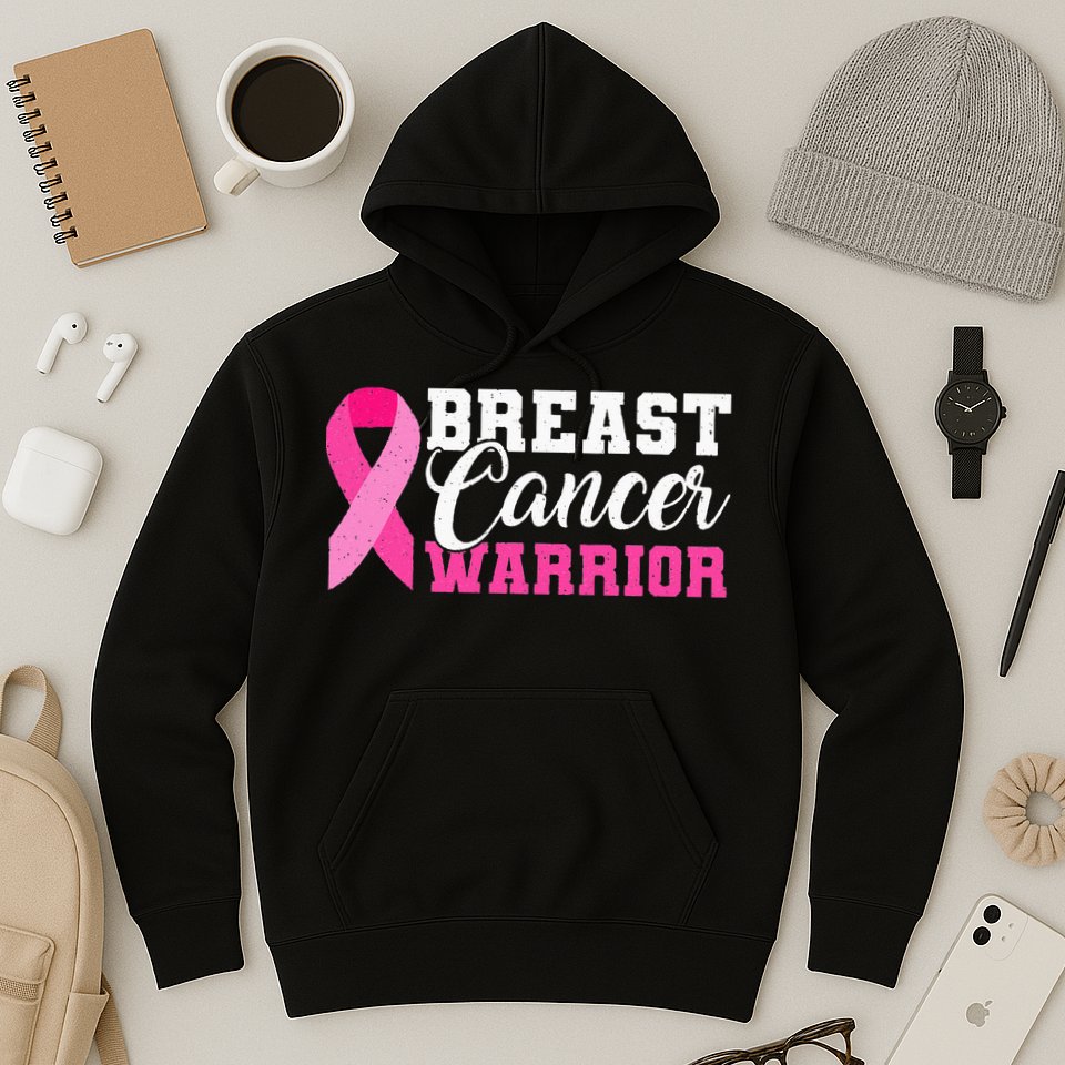 Breast Cancer Warrior Pink Ribbon Hoodie