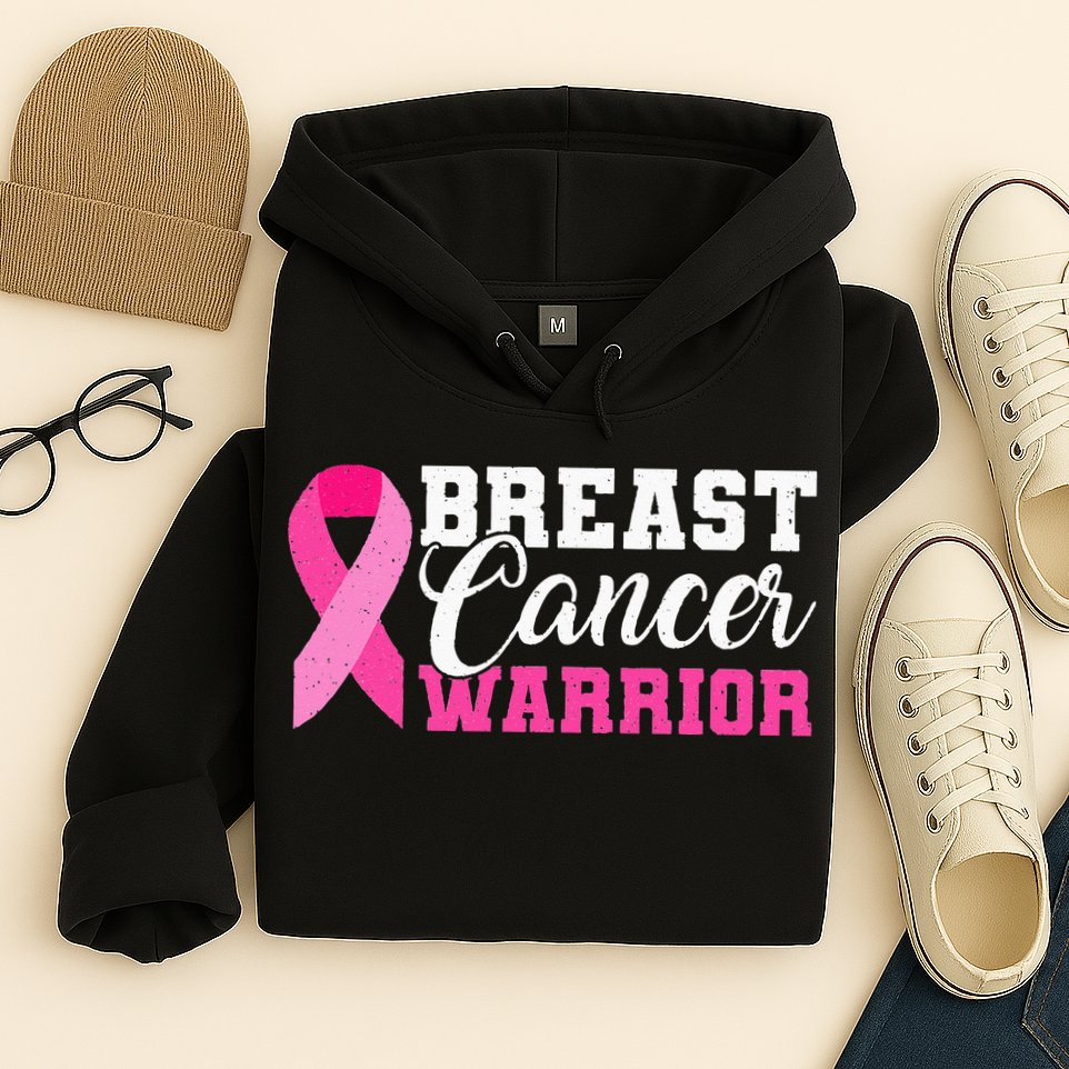 Breast Cancer Warrior Pink Ribbon Hoodie