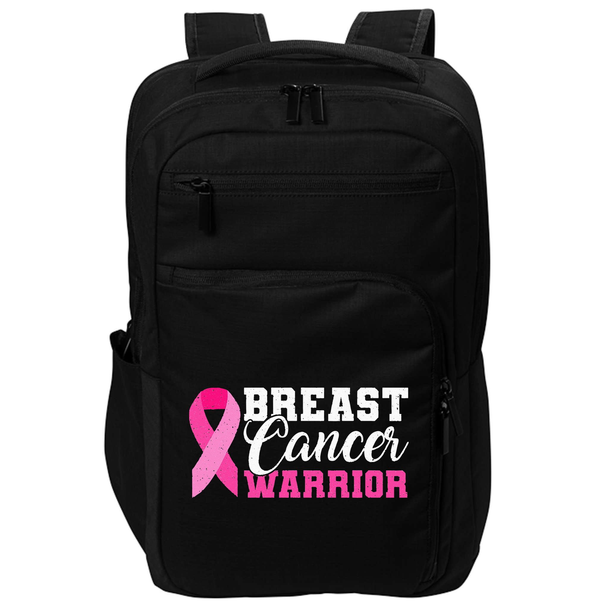 Breast Cancer Warrior Pink Ribbon Impact Tech Backpack
