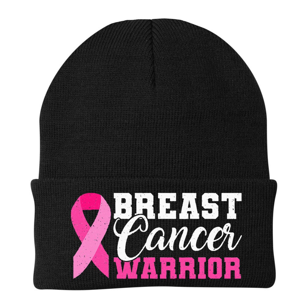 Breast Cancer Warrior Pink Ribbon Beanie