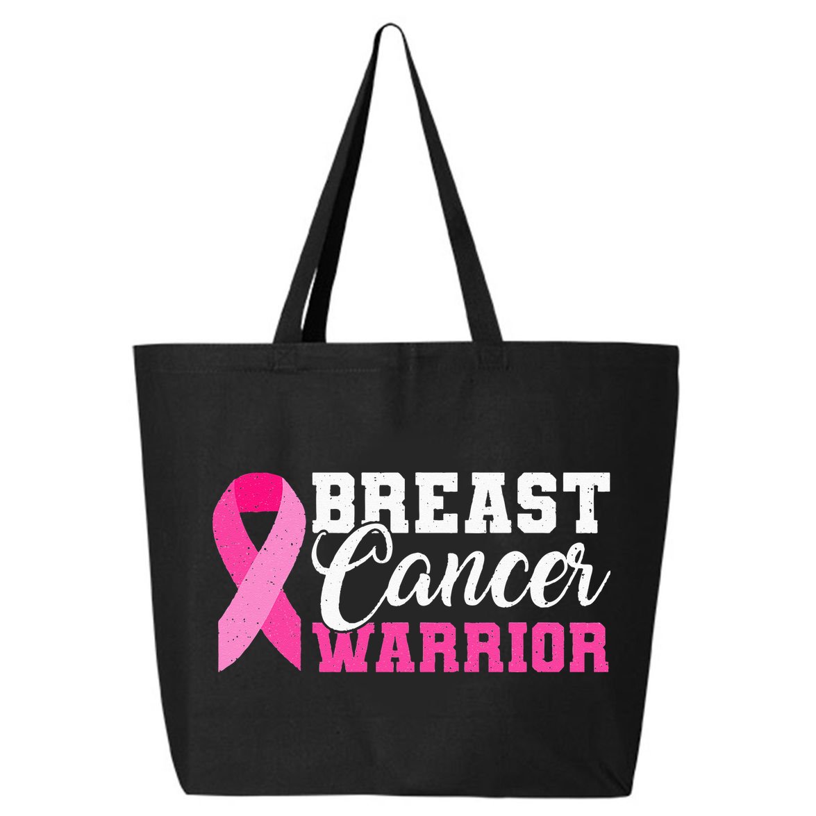 Breast Cancer Warrior Pink Ribbon 25L Jumbo Tote