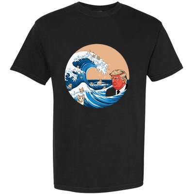 Blue Cat Wave Trump Kamala Garment-Dyed Heavyweight T-Shirt