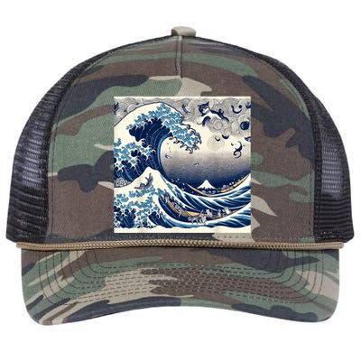 Blue Cats Wave For Kamala Funny Retro Rope Trucker Hat Cap