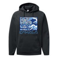 Blue Cats Wave Childless Cat Lady For Kama 2024 Performance Fleece Hoodie