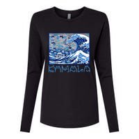 Blue Cats Wave Childless Cat Lady For Kama 2024 Womens Cotton Relaxed Long Sleeve T-Shirt