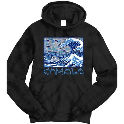 Blue Cats Wave Childless Cat Lady For Kama 2024 Tie Dye Hoodie