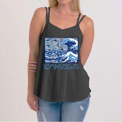 Blue Cats Wave Childless Cat Lady For Kama 2024 Women's Strappy Tank