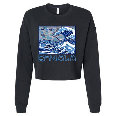 Blue Cats Wave Childless Cat Lady For Kama 2024 Cropped Pullover Crew