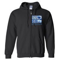 Blue Cats Wave Childless Cat Lady For Kama 2024 Full Zip Hoodie