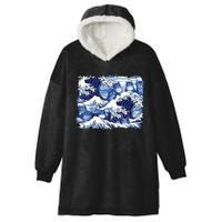 Blue Cats Wave For Kamala Funny Cat Owners Kamala Harris Hooded Wearable Blanket