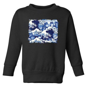 Blue Cats Wave For Kamala Funny Cat Owners Kamala Harris Toddler Sweatshirt