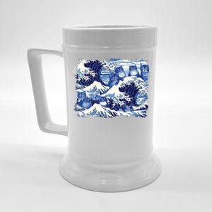 Blue Cats Wave For Kamala Funny Cat Owners Kamala Harris Beer Stein