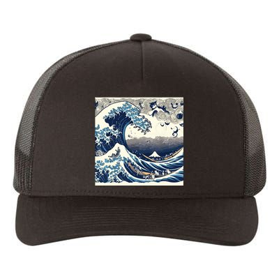 Blue Cats Wave For Kamala Funny Yupoong Adult 5-Panel Trucker Hat