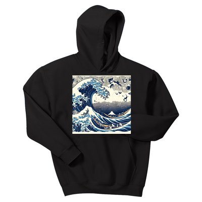 Blue Cats Wave For Kamala Funny Kids Hoodie